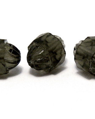 Margele din sticla, turbina, 10x8 mm, gri inchis