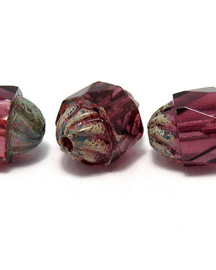 Margele din sticla, turbina, 10x8 mm, mov