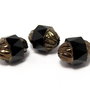 Margele din sticla, turbina, 10x8 mm, negre