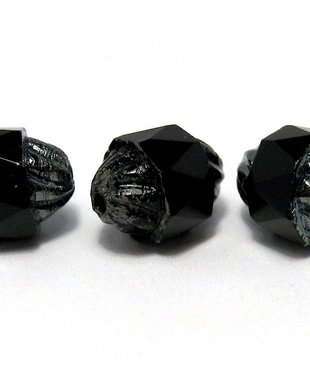 Margele din sticla, turbina, 10x8 mm, negre