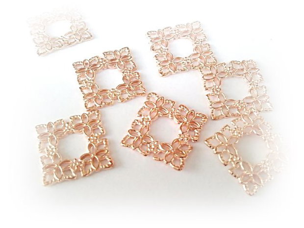 Conector - link rose gold romb 15mm (RG0058)