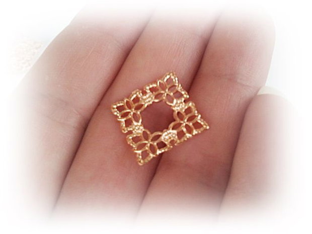 Conector - link rose gold romb 15mm (RG0058)