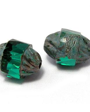Margele din sticla, turbina, 10x8 mm, verzi