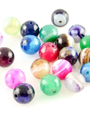 AG932 Agate multicolore fatetate 8mm