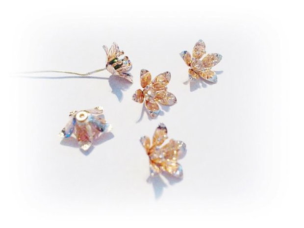 Element decorativ rose gold floare 13x13mm  (RG0056)