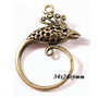 4925 - (2buc) Pandantiv / charm, pasare / paun / phoenix, bronz