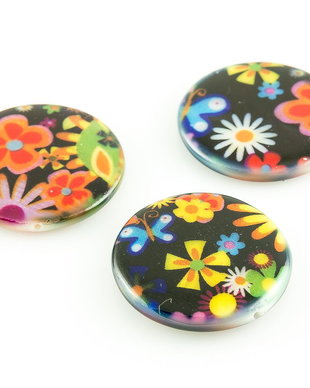 H233 Margele Millefiori banut 25x4mm