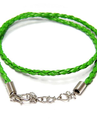 Snur din imitatie de piele, 42 cm, verde