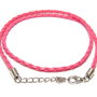 Snur din imitatie de piele, 42 cm, siclam
