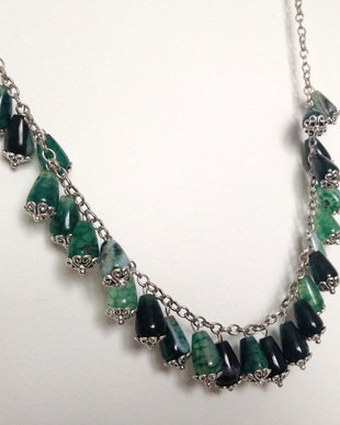 Colier agate verzi