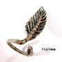 4936 - Baza inel reglabil, bronz, frunza, cristale sticla