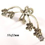 4942 - (1buc) Baza cercel catusa, ear cuff, flori, bronz