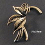 4367 - (1buc) Baza cercel catusa, ear cuff, frunze, bronz