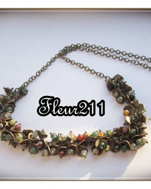 COLIER - AGATE INDIENE SI BRONZ