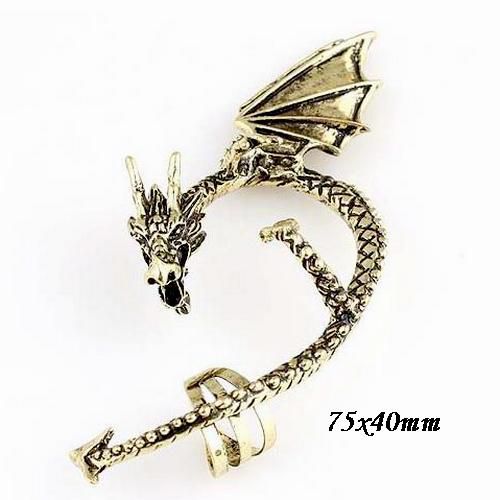 4949 - (1buc) Baza cercel catusa, ear cuff, dragon, bronz