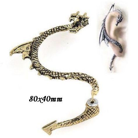 4951 - (1buc) Baza cercel catusa, ear cuff, dragon, bronz