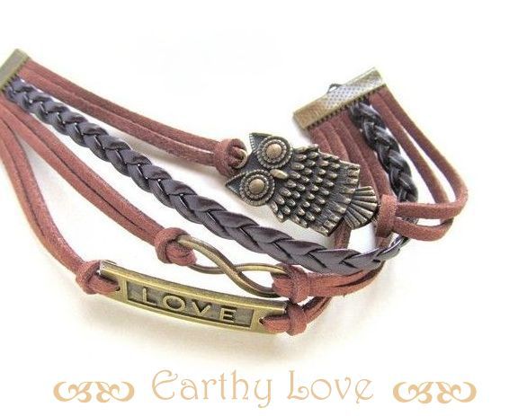 Bratara piele/bronz EARHTY LOVE