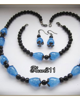 SET - ONIX NEGRU SI AGAT ALBASTRU
