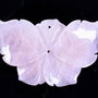 4991 - (1buc) Pandantiv, floare sculptata, cuartz roz, 58x38mm