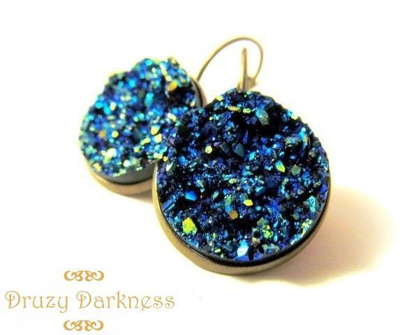 Cercei bronz/druzy DARKNESS