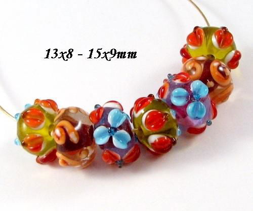 5049 - (7buc) Margele de lampa / lampwork