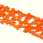 5056 - Banda decorativa din fetru, fluturi, flori, orange, 100cm