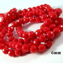 5067 - (10buc) Margele coral rosu, fatetat,sfere 6mm