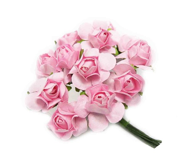 12buc Trandafiri-flori din hartie , roz