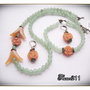 SET- AVENTURIN VERDE SI MARONIU, AGAT