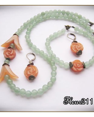 SET- AVENTURIN VERDE SI MARONIU, AGAT