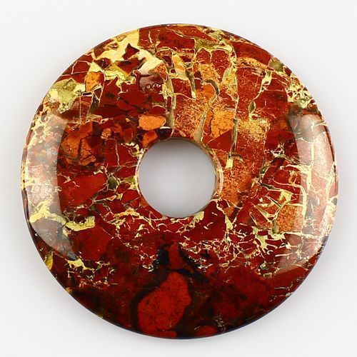 5084 - Pandantiv donut poppy jasper 60x6mm