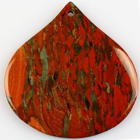 5085 - Pandantiv picatura poppy jasper 50x49x5mm