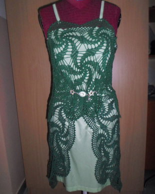 rochie GREEN CROCHET