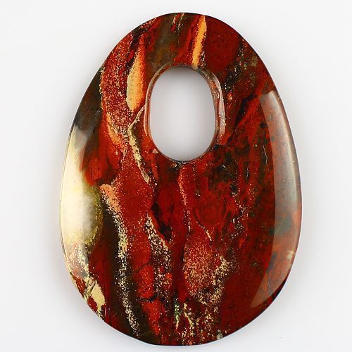 5086 - Pandantiv poppy jasper 71x51x7mm