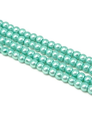 Perle de sticla azurii, sfere 4 mm - 10 buc  (cod 2-17)
