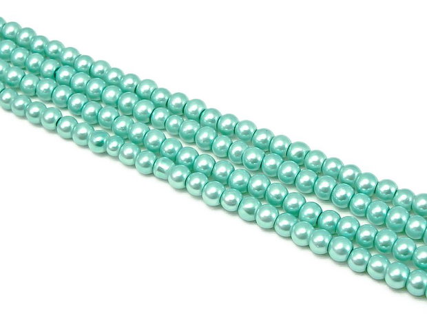 Perle de sticla azurii, sfere 4 mm - 10 buc  (cod 2-17)