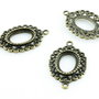 S850 Conector baza cabochon bronz antichizat 30x19mm