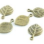 I263 Charms frunza bronzata 15x22mm