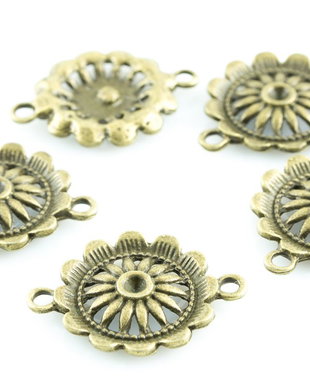 I956 Conector rotund finisaj bronz 27.5x21mm