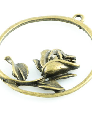 I389 Charms trandafir bronz 34x37mm
