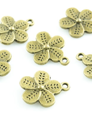 I194 Charms bronz floare 20x17mm