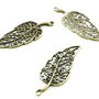 SDx8 Charms bronz frunza 40x15mm