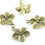 S1051 Charms floare, finisaj bronz, 23x19mm