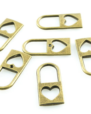 S667 Charms lacat bronzat 12x25mm