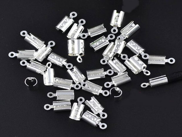 (2buc) capat snur placat argint 11,5x5,5mm (SPLAK 064)