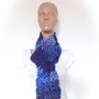 Blue Night  - fular unisex crosetat