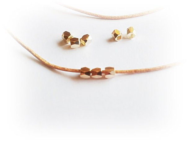 Distantier placat aur 18k ,3,4mmx3,4mm (GPLAK 077)