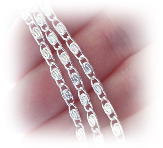 (1m) Lant placat argint plat  7x2mm (SPLAK 63)