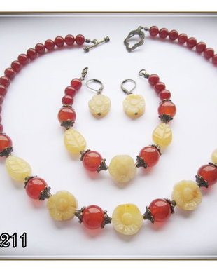 SET - CARNEOL, CALCIT GALBEN SI GOLDEN QUART