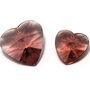 Pandantiv din sticla, inimioara fumurie, 14x8 mm
